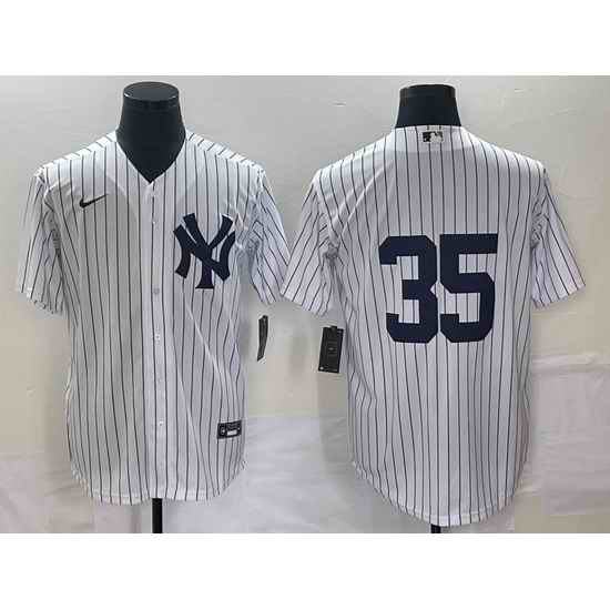 Men New York Yankees 35 Clay Holmes White Cool Base Stitched Baseball Jersey